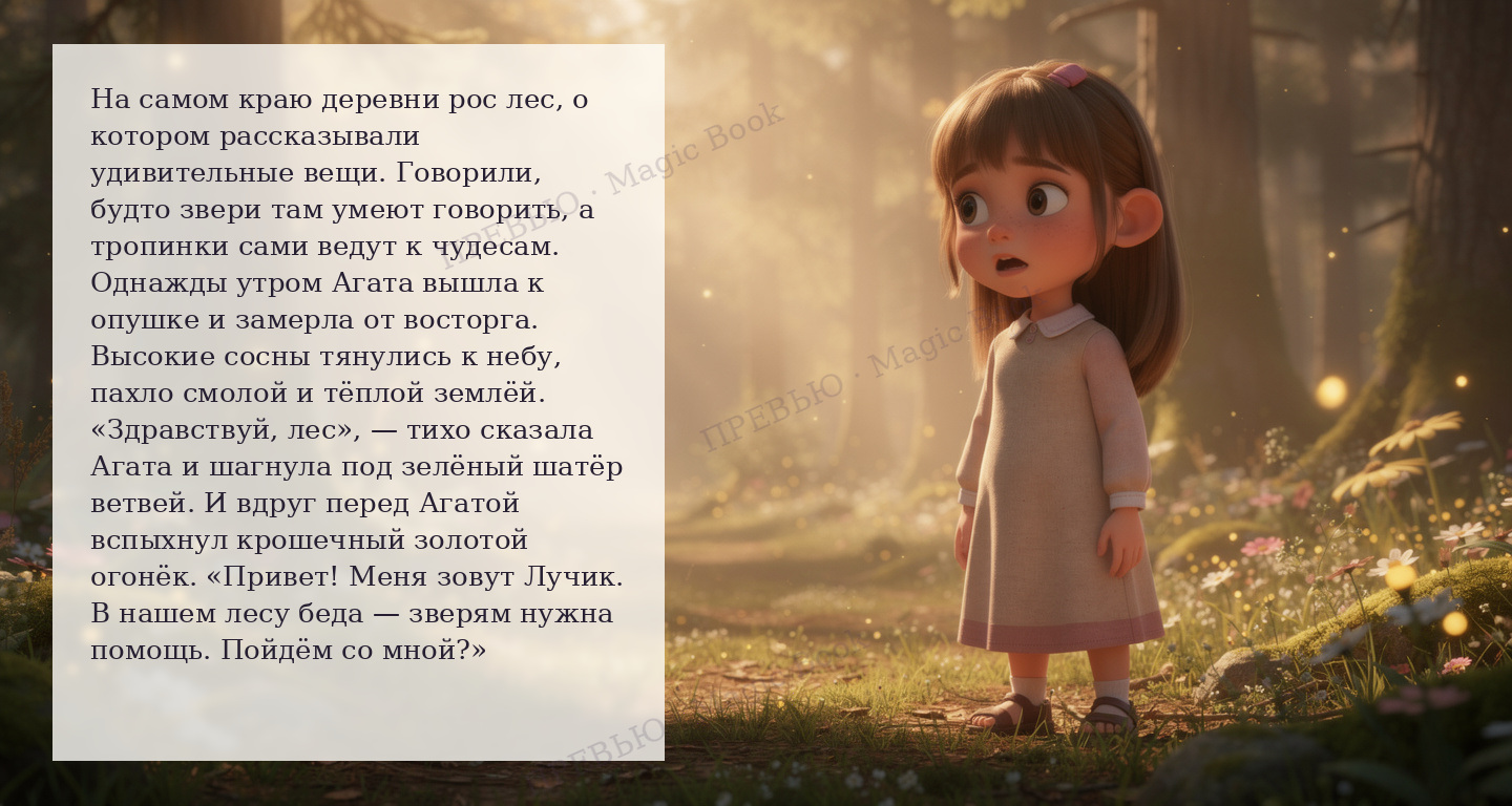Персональный разворот Magic Book с ребёнком в роли героя